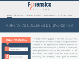 'forensicscolleges.com' screenshot