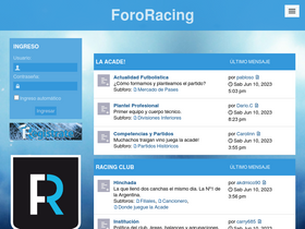 'fororacing.com.ar' screenshot