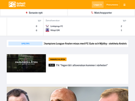 'fotbolldirekt.se' screenshot