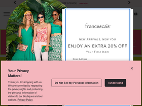 'francescas.com' screenshot