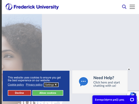 'frederick.ac.cy' screenshot