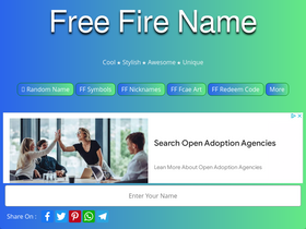 'freefire-name.com' screenshot