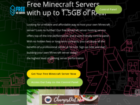 'freemcserver.net' screenshot