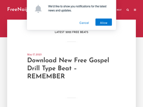 'freenaijabeats.com' screenshot