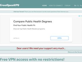 'freeopenvpn.org' screenshot