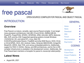 'freepascal.org' screenshot