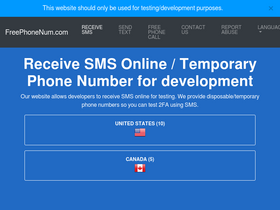 'freephonenum.com' screenshot