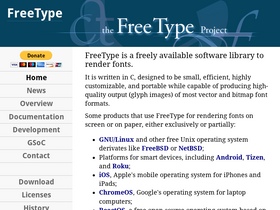 'freetype.org' screenshot