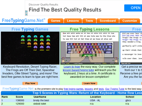 'freetypinggame.net' screenshot