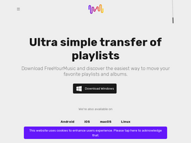 'freeyourmusic.com' screenshot