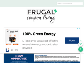 'frugalcouponliving.com' screenshot
