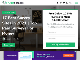 'frugalforless.com' screenshot