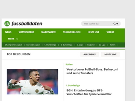 'fussballdaten.de' screenshot