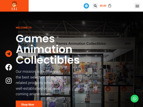 'gamesanimationcollectibles.com' screenshot
