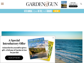 'gardenandgun.com' screenshot