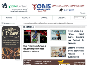 'gazetacentral.com.br' screenshot