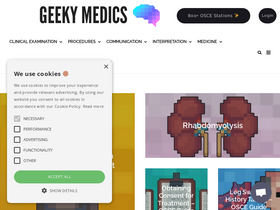 'geekymedics.com' screenshot