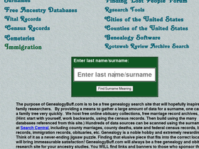 'genealogybuff.com' screenshot