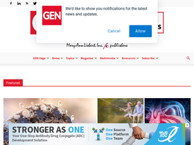'genengnews.com' screenshot