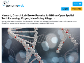 'genomeweb.com' screenshot