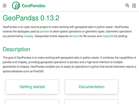 'geopandas.org' screenshot