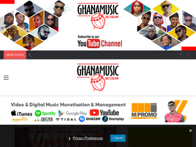 'ghanamusic.com' screenshot