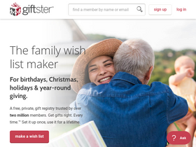 'giftster.com' screenshot