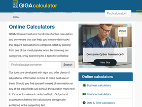 'gigacalculator.com' screenshot