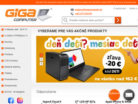 'gigacomputer.sk' screenshot
