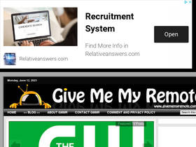 'givememyremote.com' screenshot