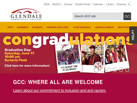 'glendale.edu' screenshot