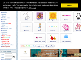 'glitter-graphics.com' screenshot