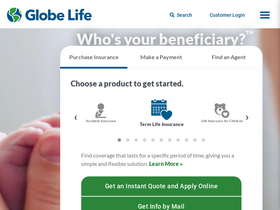'globelifeinsurance.com' screenshot