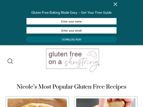 'glutenfreeonashoestring.com' screenshot