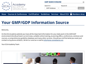 'gmp-compliance.org' screenshot