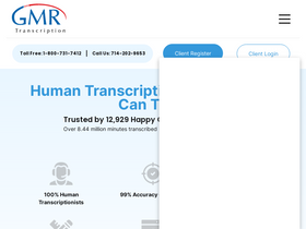 'gmrtranscription.com' screenshot