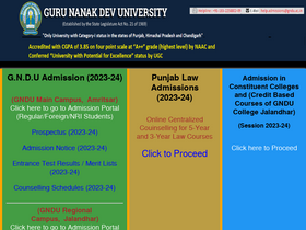 'gnduadmissions.org' screenshot