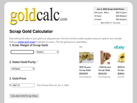 'goldcalc.com' screenshot