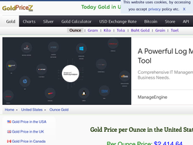 'goldpricez.com' screenshot