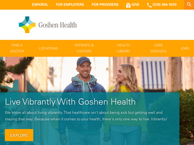 'goshenhealth.com' screenshot