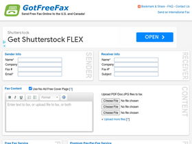 'gotfreefax.com' screenshot