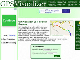 'gpsvisualizer.com' screenshot