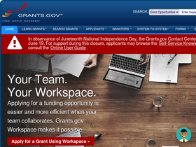 'grants.gov' screenshot