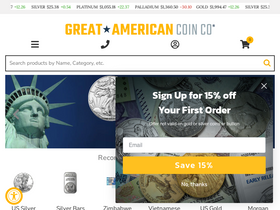 'greatamericancoincompany.com' screenshot