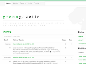 'greengazette.co.za' screenshot