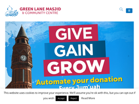 'greenlanemasjid.org' screenshot