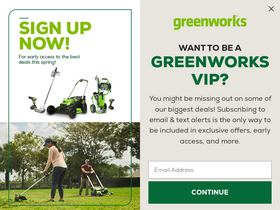 'greenworkstools.com' screenshot