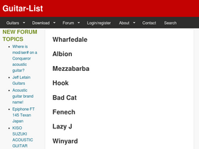 'guitar-list.com' screenshot