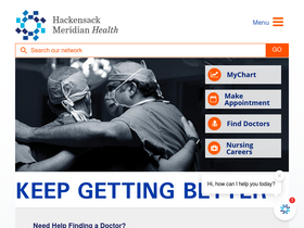 'hackensackmeridianhealth.org' screenshot