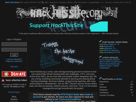 'hackthissite.org' screenshot